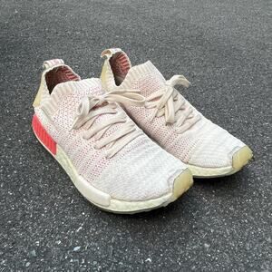 2000s adidas grey and pink nmd r1 primeknit sneakers